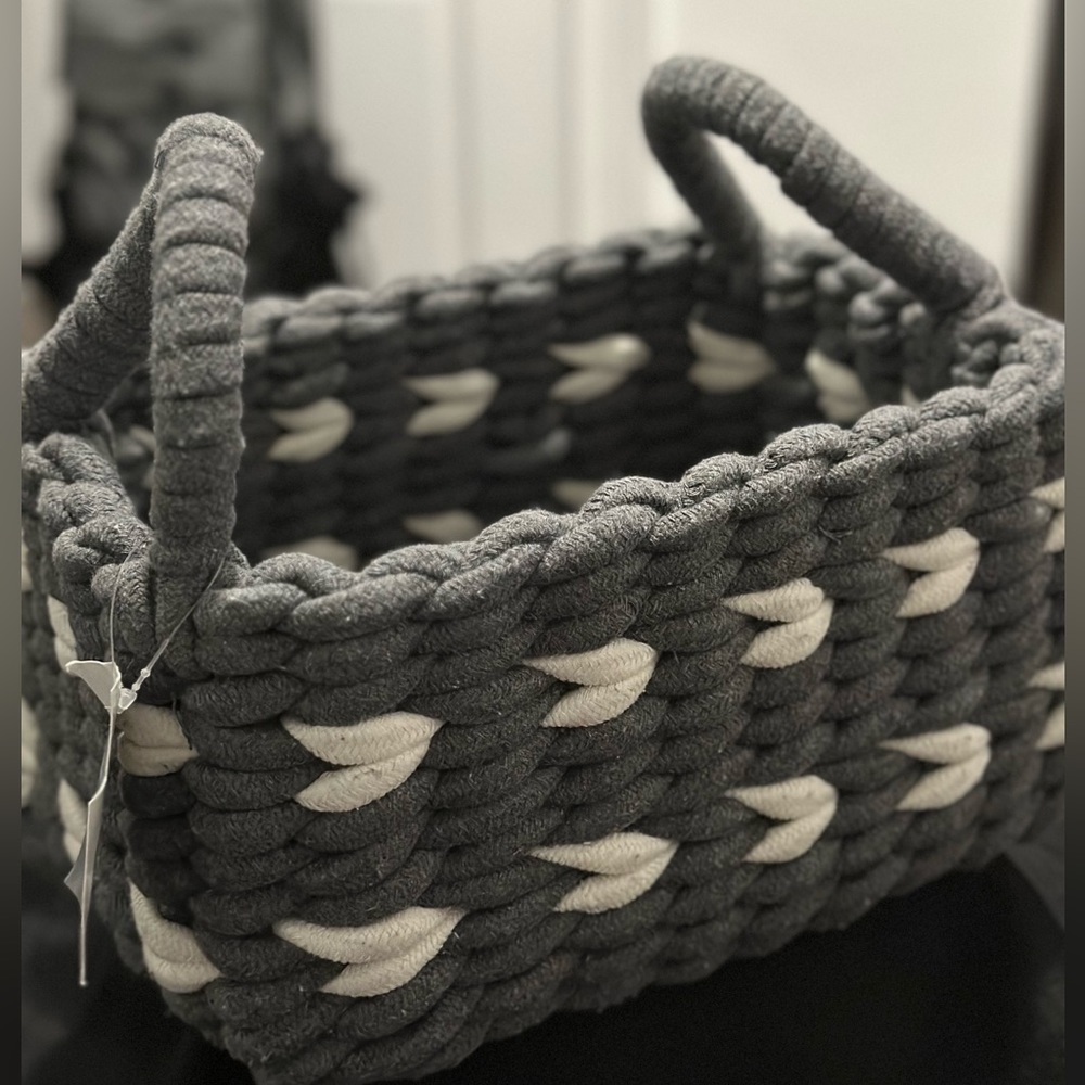 True Living Bath Square Rope/Braid Basket